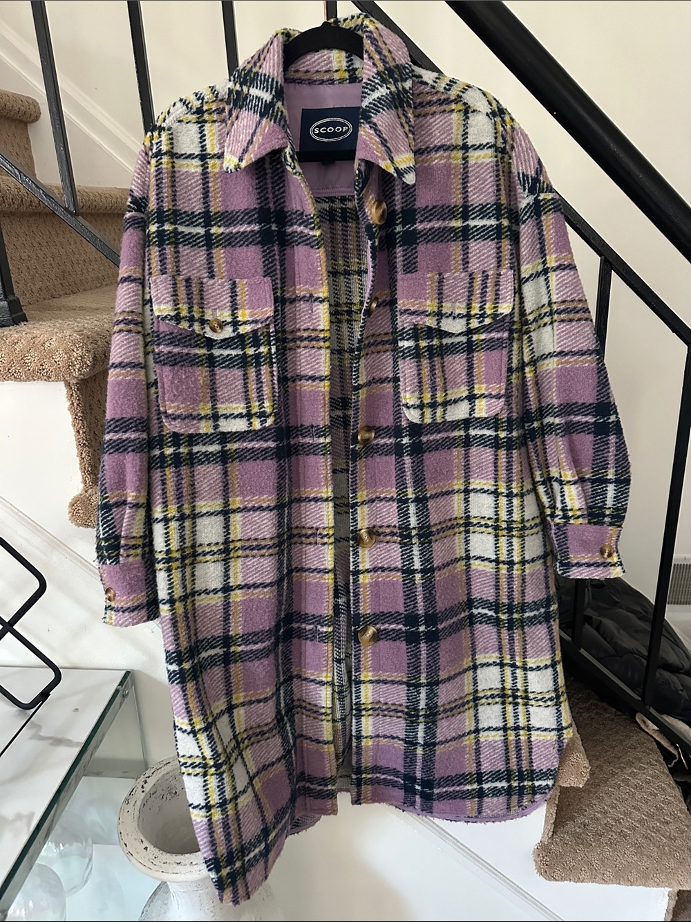 Scoop plaid shacket